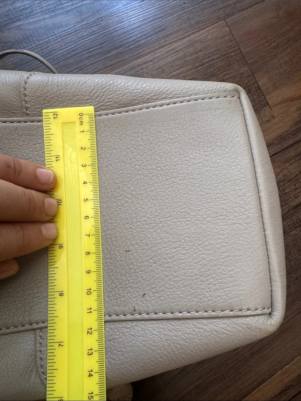 Tory Burch gray Pebbled Leather Tote with Gold Logo